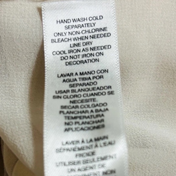 White House Black Market XS Lace Beaded Semi Sheer Lace Top Cami Light Beige - Picture 6 of 10